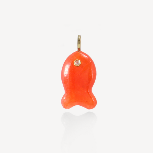 Carnelian Goldfish Pendant