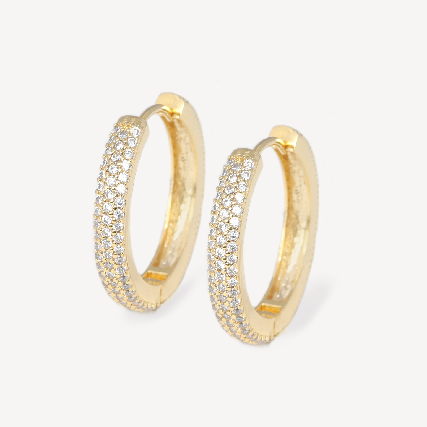 Gold Pamela Pave Hoop Earrings