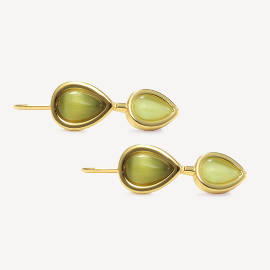 Green Roma Catseye Earring