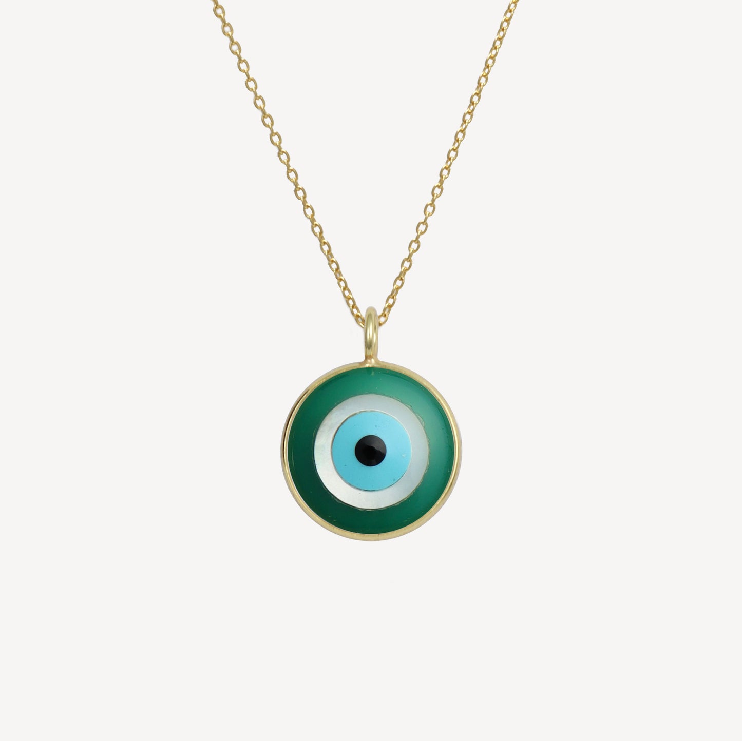 Green Onyx Yara Evil Eye Necklace