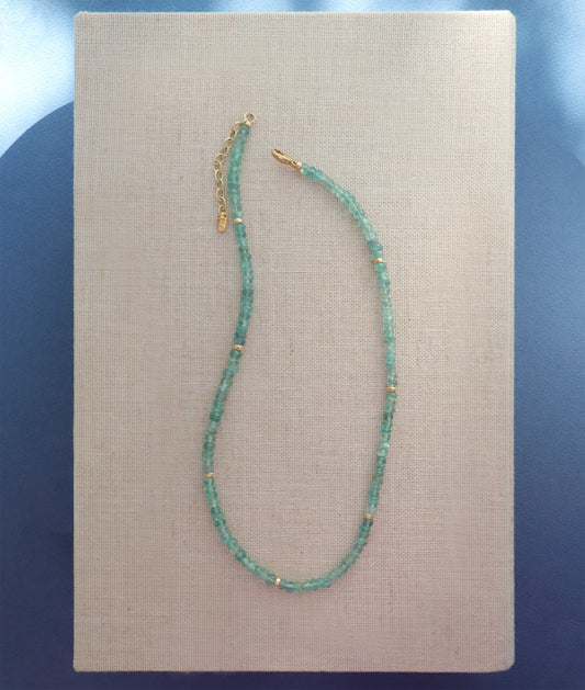 Green Amethyst Rondelle Necklace