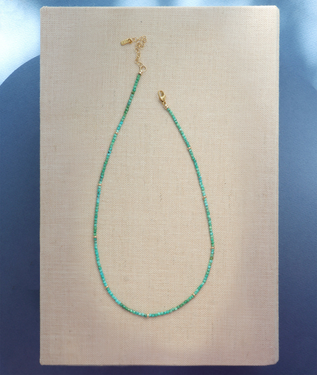 Delicate Green Turquoise Boxed Gemstone Necklace