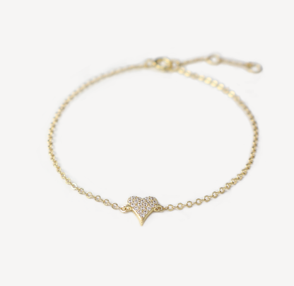 Pave Heart and Soul Chain Bracelet