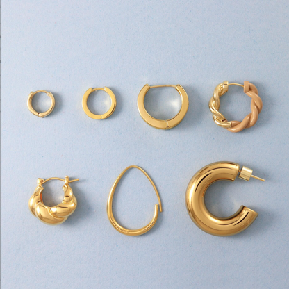 Gold Aero Threader Hoops