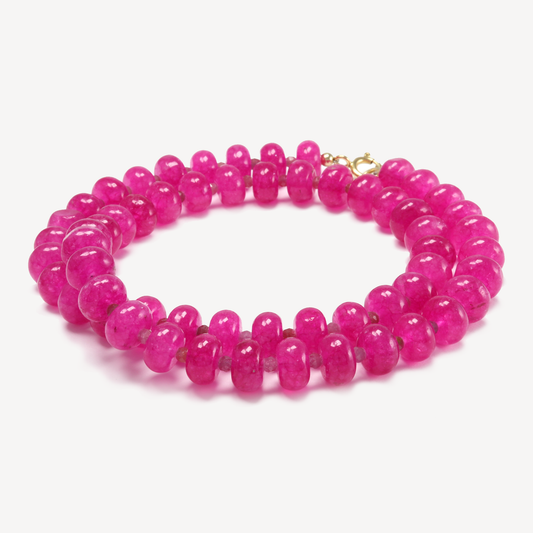 Hot Pink Jade Necklace