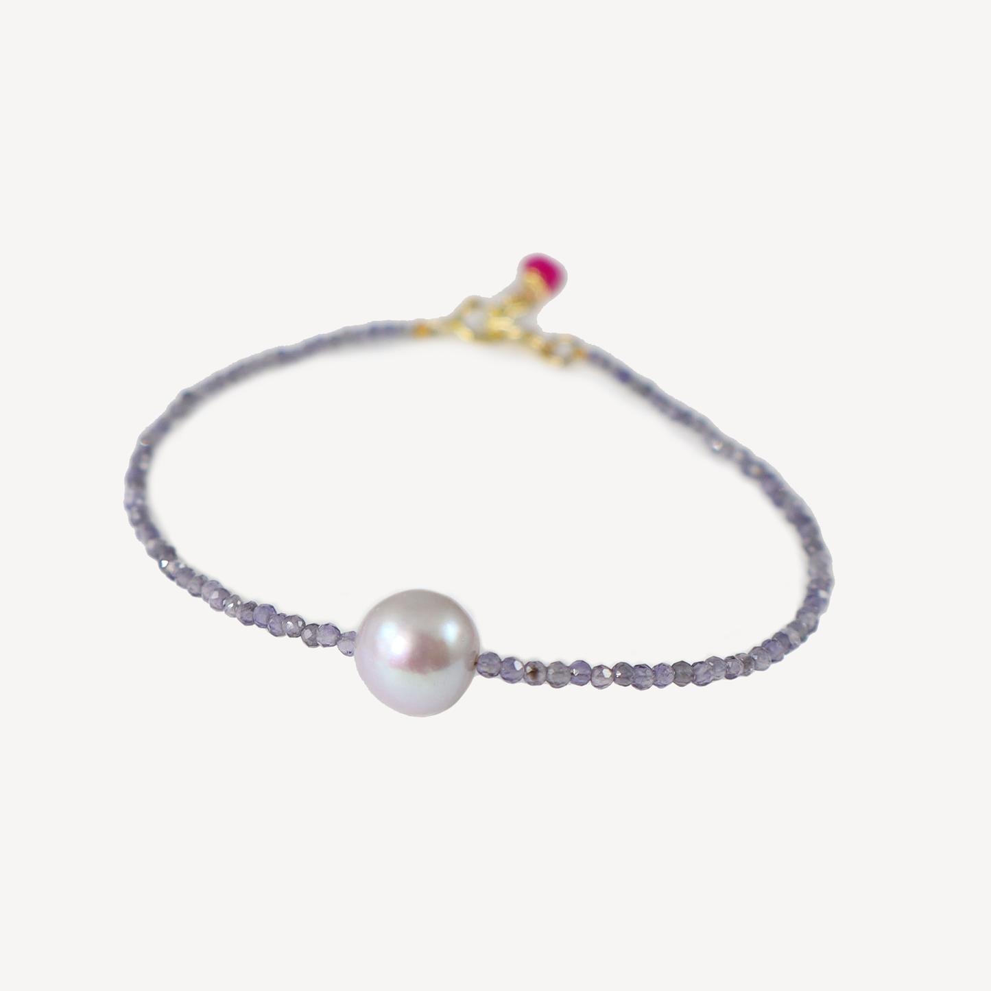 Iolite with Pearl Gemstone Bracelet