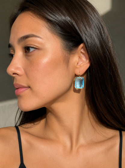 Large Gemma Blue Quartz Drop Earrings