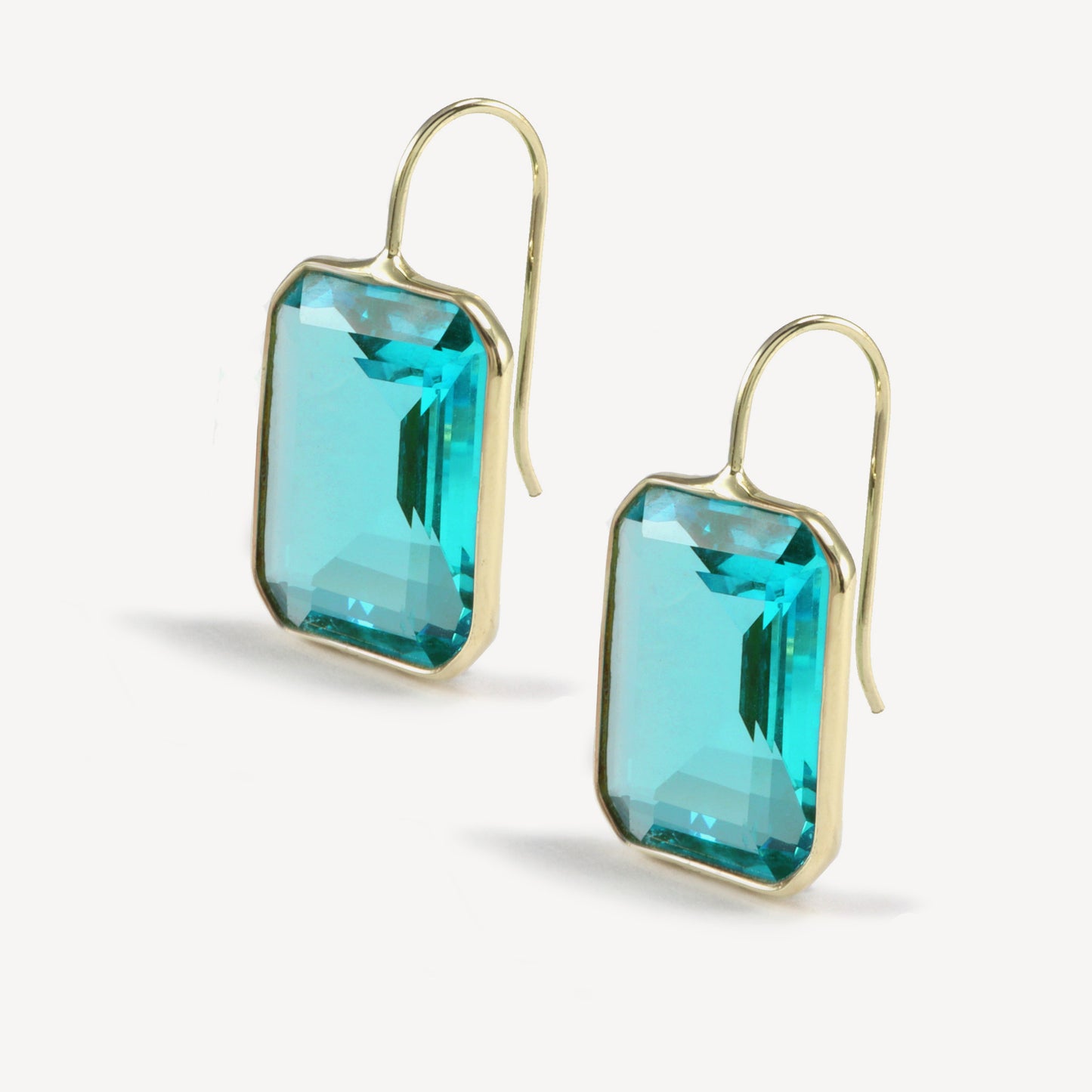 Large Gemma Peacock Teal Quartz Drop Earrings