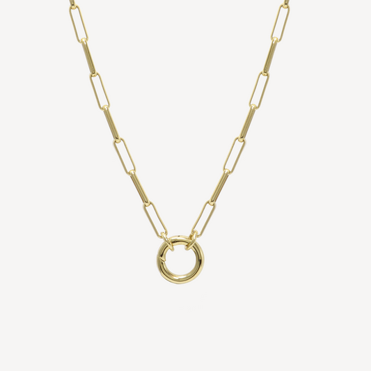 Gold Paperclip Lifesaver Necklace