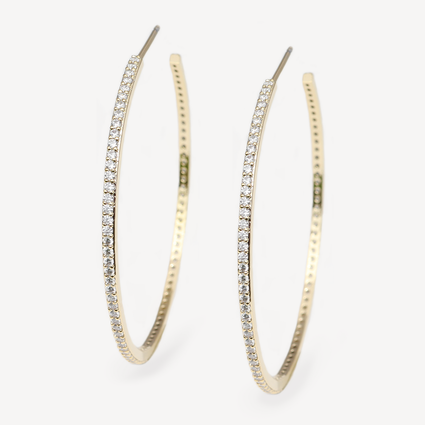 Gold Jenny Pave Hoop Earrings