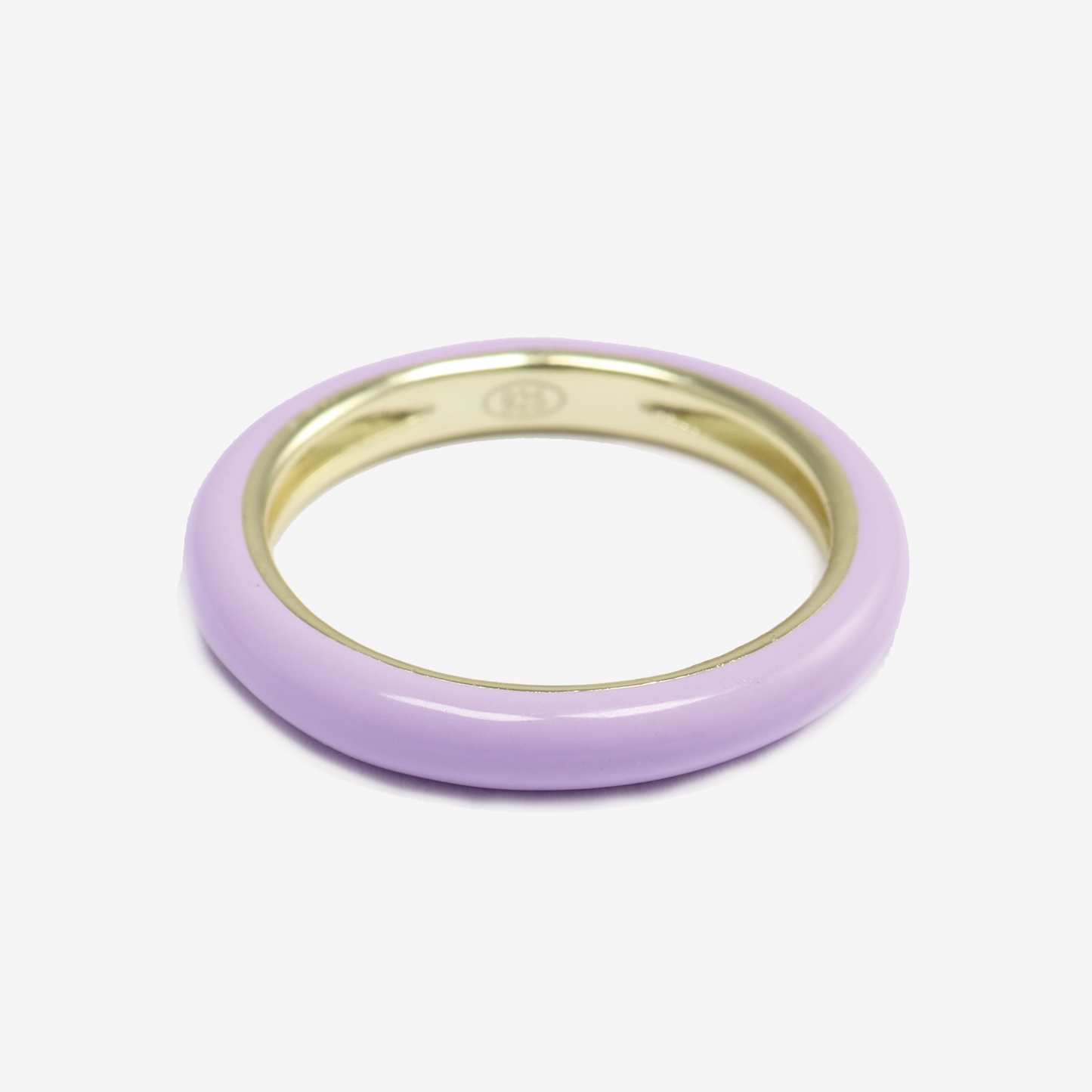 Lilac Jelly 14K Gold Plated Sterling Silver Enamel Stacking Ring