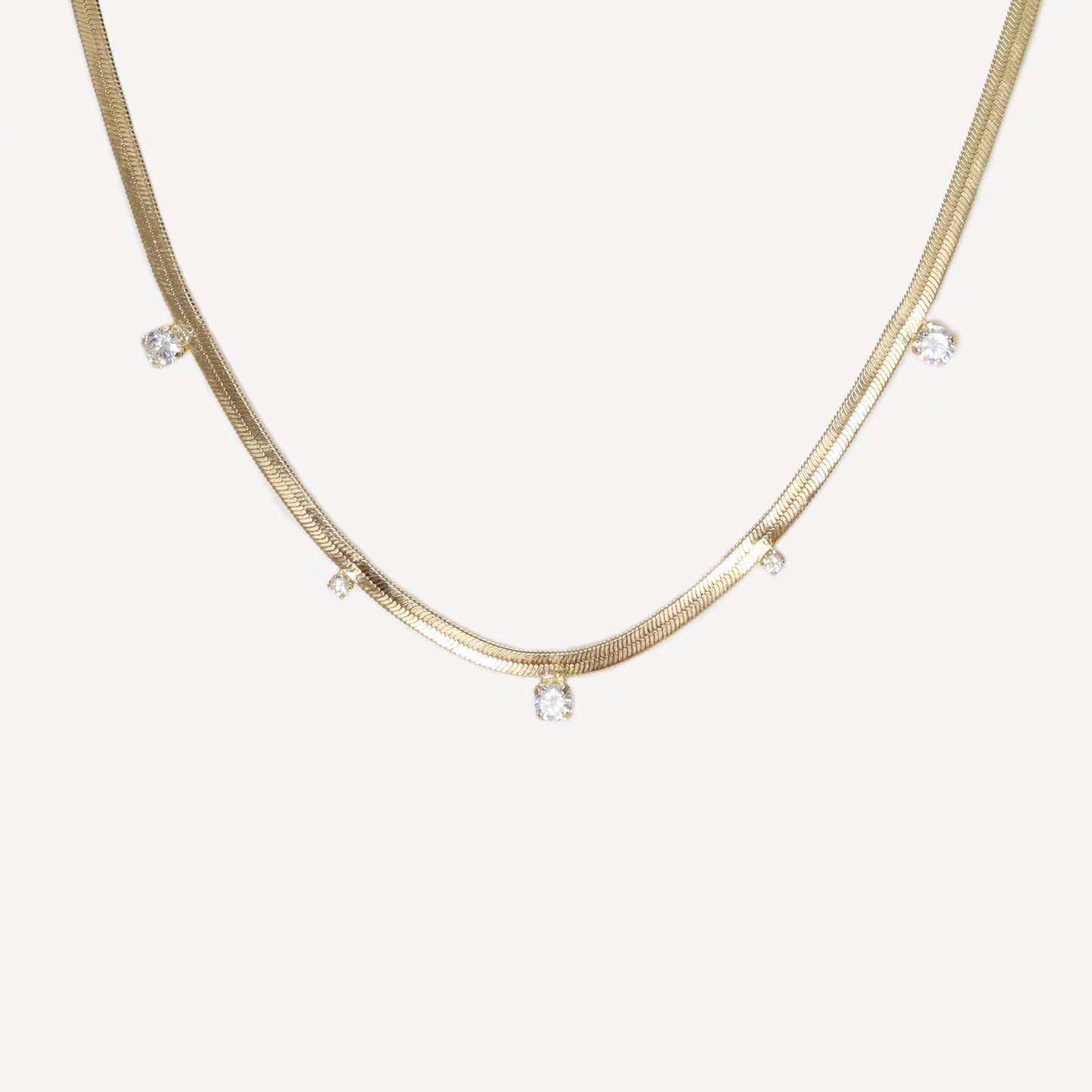 Liz Herringbone and CZ Chain