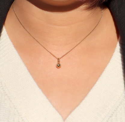 Gold Plated Mae Mini Baseball Necklace