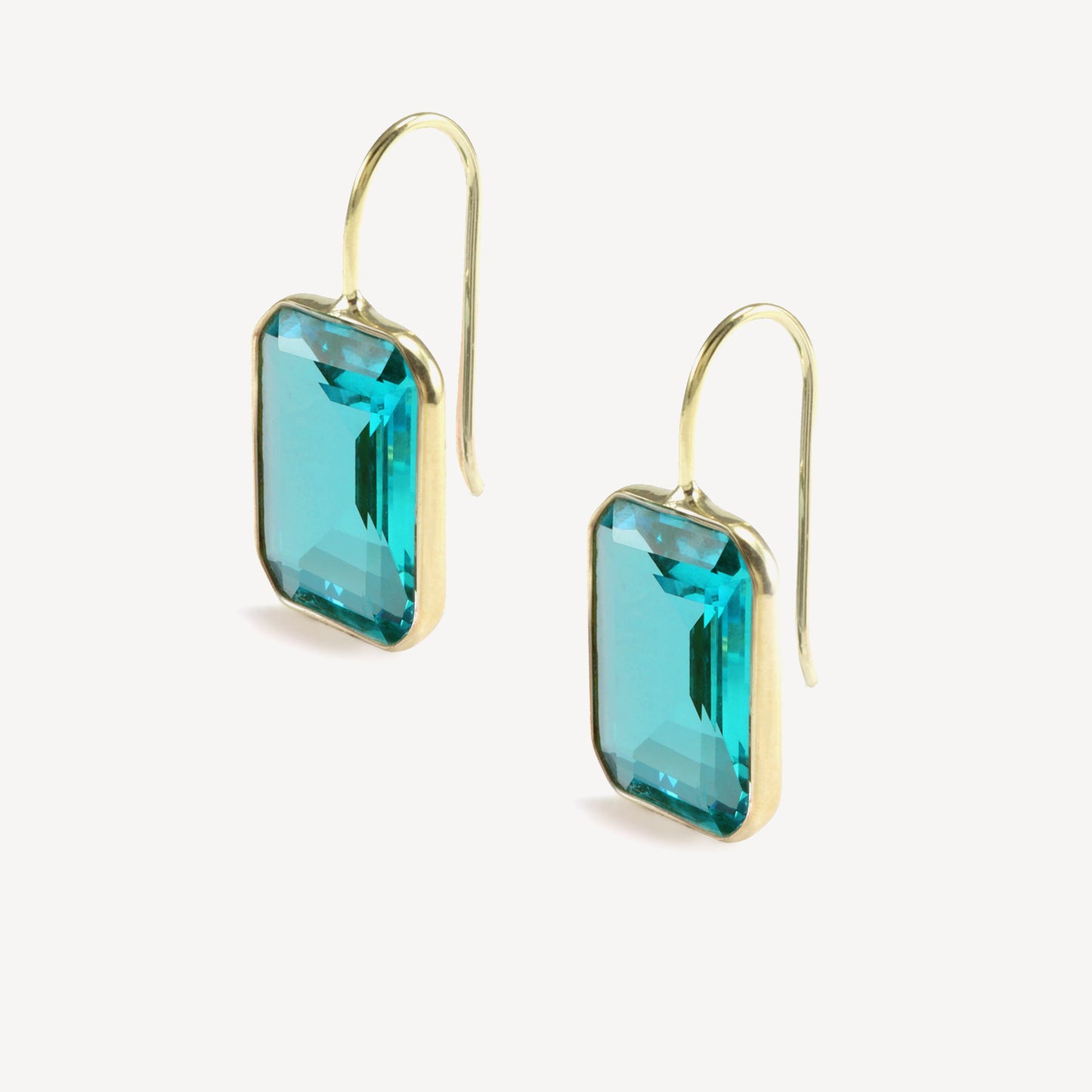 Medium Gemma Peacock Teal Quartz Drop Earrings