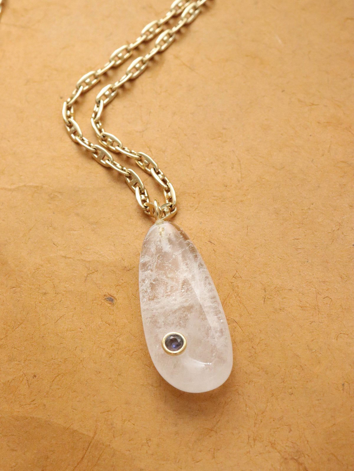 Millie Moonstone Pendant On Mariner Chain