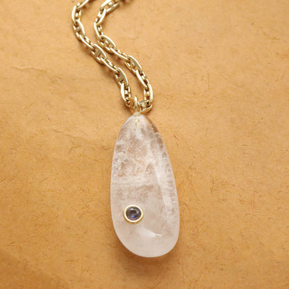 Millie Moonstone Pendant On Mariner Chain