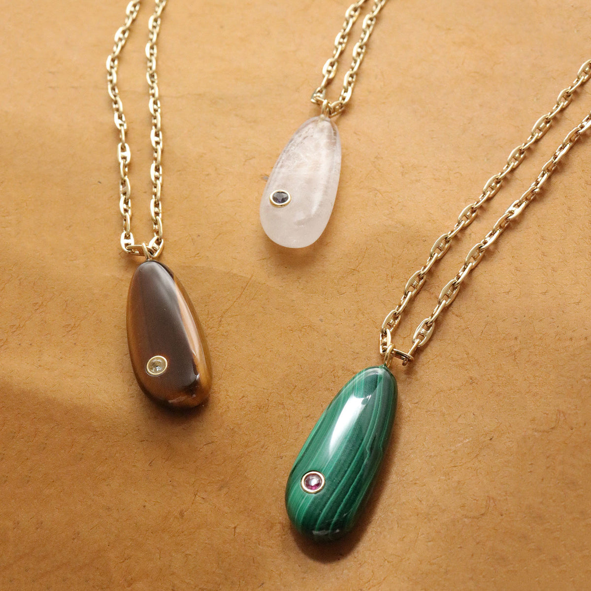 Millie Moonstone Pendant On Mariner Chain