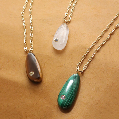 Millie Moonstone Pendant On Mariner Chain