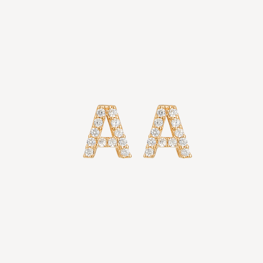 Mini Pave Initial Studs