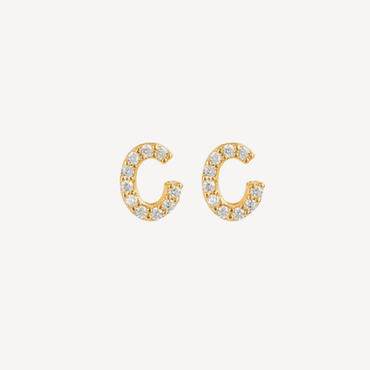 Mini Pave Initial Studs