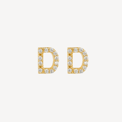 Mini Pave Initial Studs