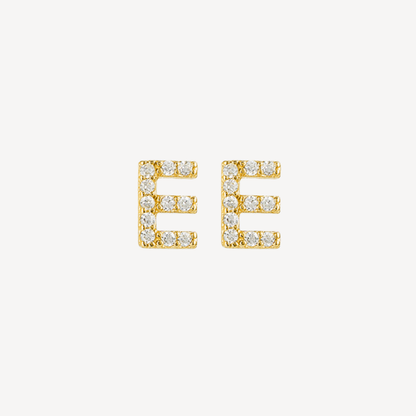 Mini Pave Initial Studs