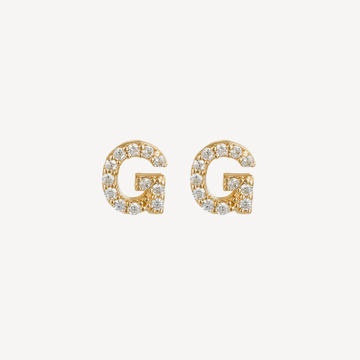 Mini Pave Initial Studs