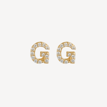 Mini Pave Initial Studs