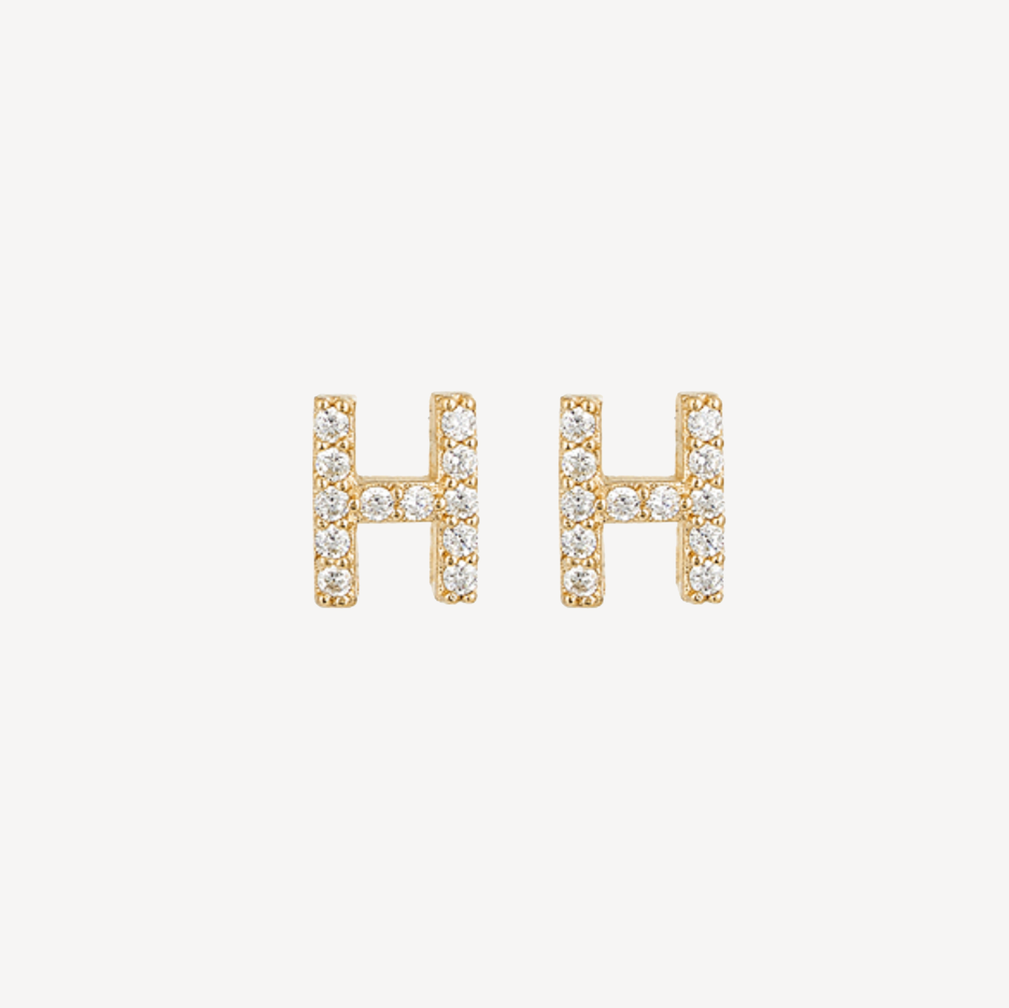 Mini Pave Initial Studs