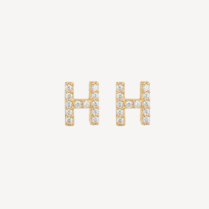 Mini Pave Initial Studs