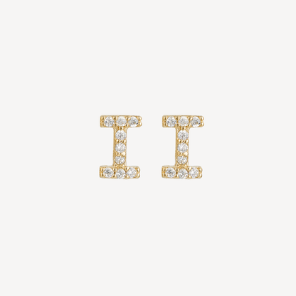Mini Pave Initial Studs