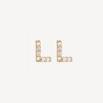 Mini Pave Initial Studs