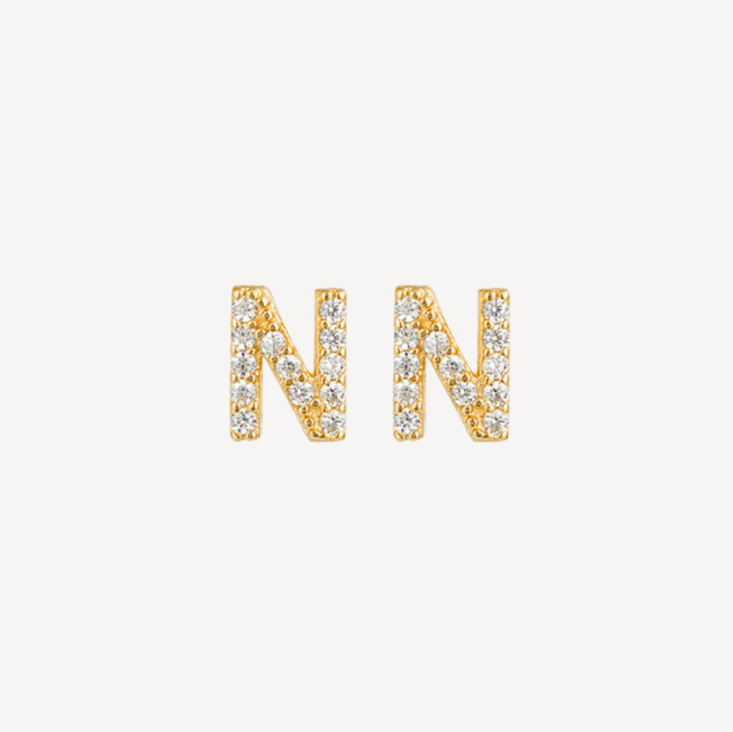 Mini Pave Initial Studs