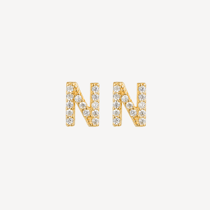 Mini Pave Initial Studs