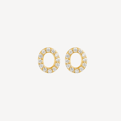 Mini Pave Initial Studs