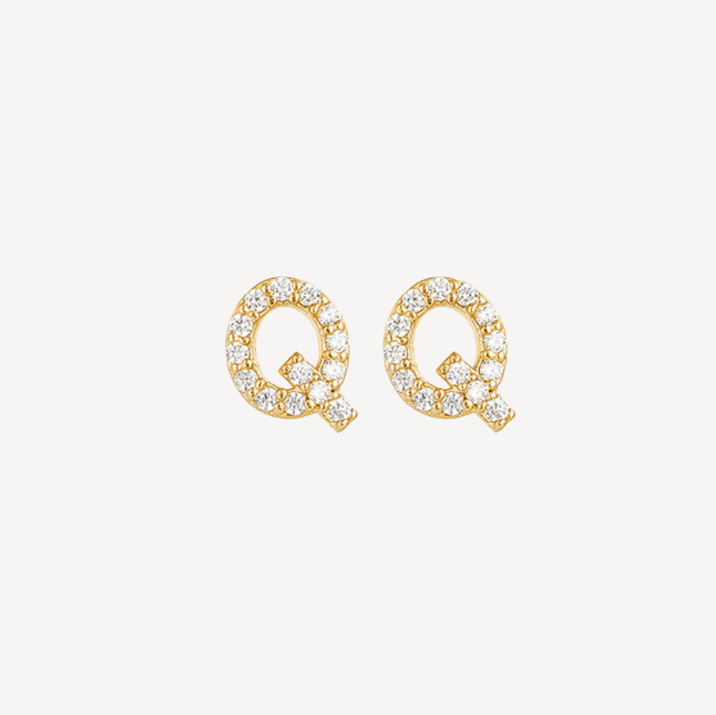 Mini Pave Initial Studs