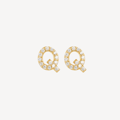 Mini Pave Initial Studs