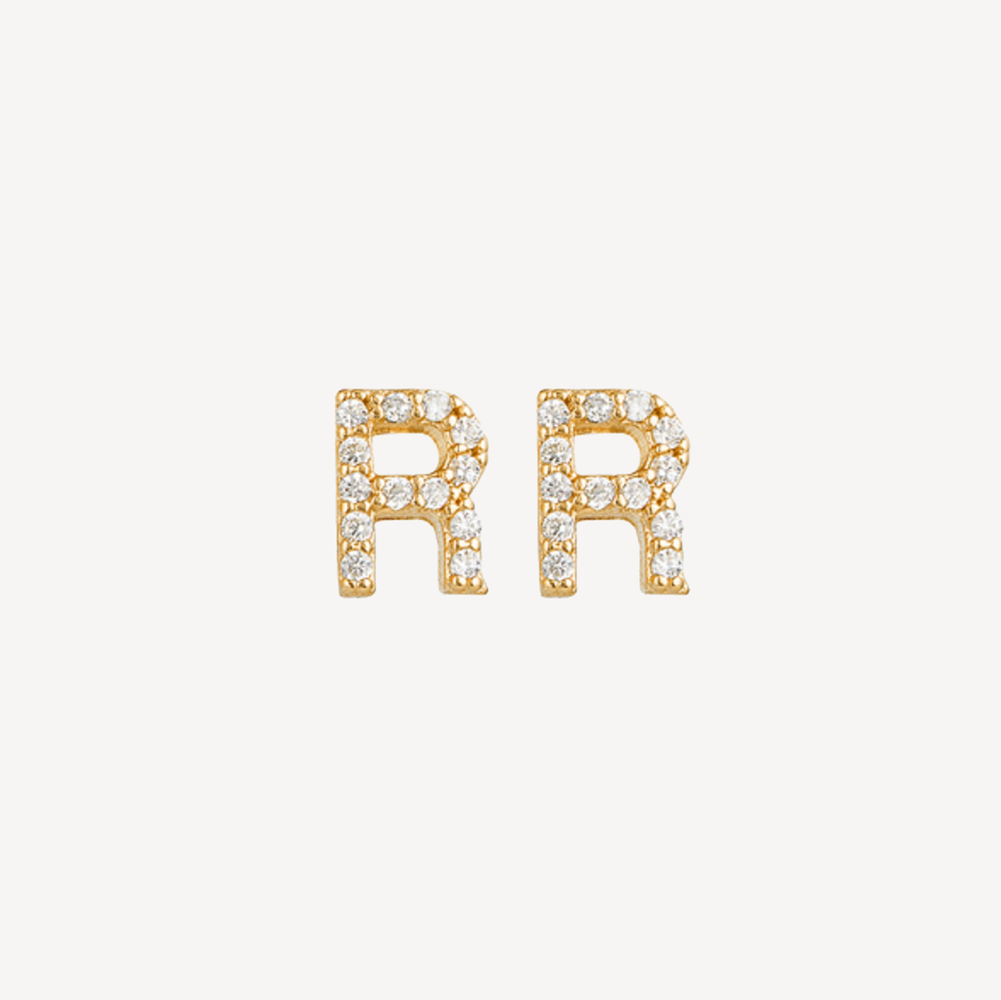 Mini Pave Initial Studs
