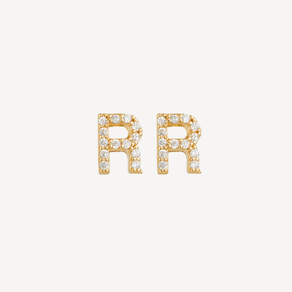 Mini Pave Initial Studs