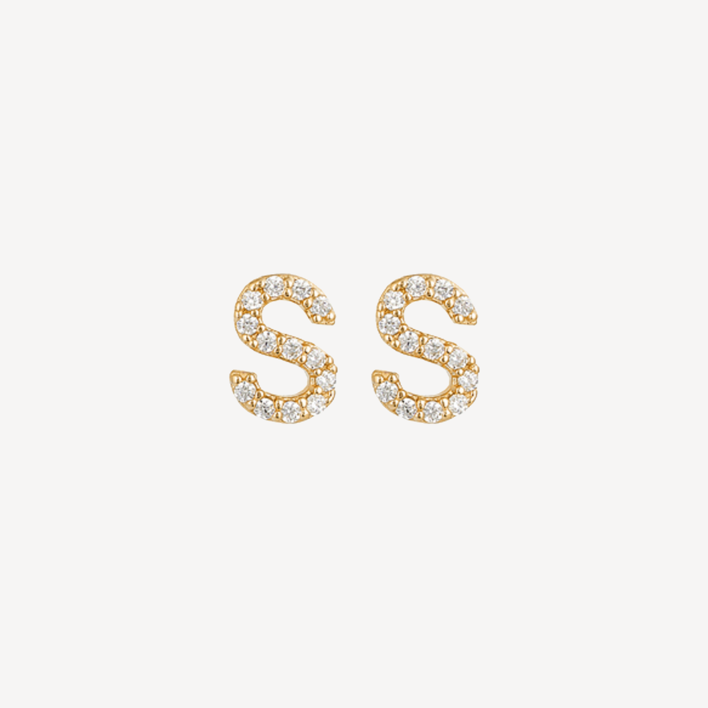 Mini Pave Initial Studs