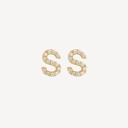 Mini Pave Initial Studs