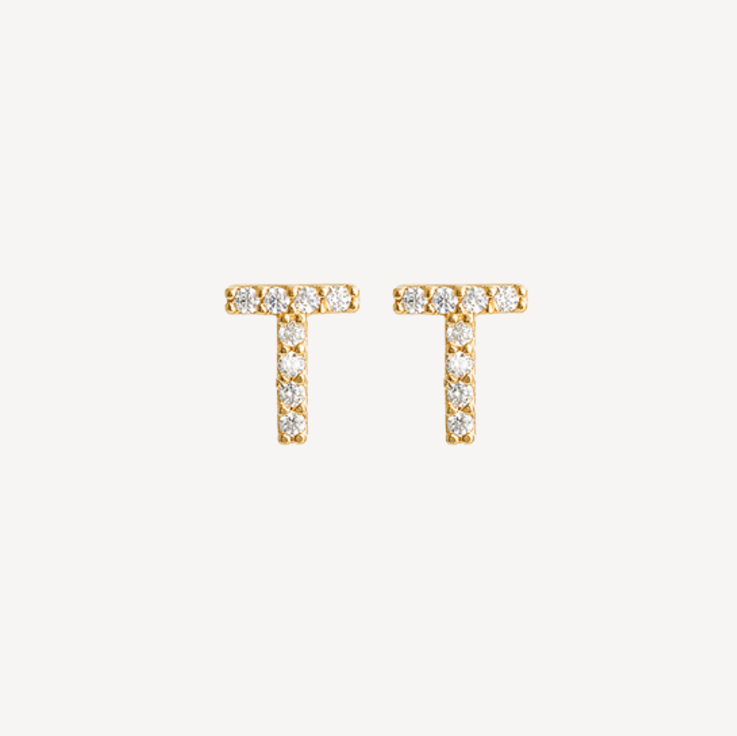 Mini Pave Initial Studs