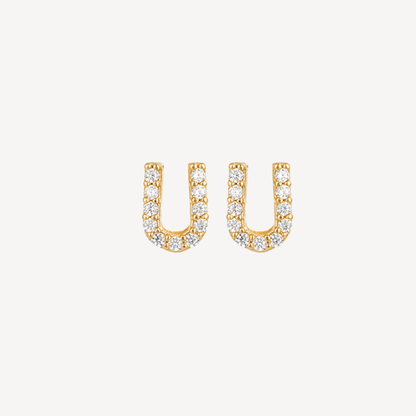 Mini Pave Initial Studs