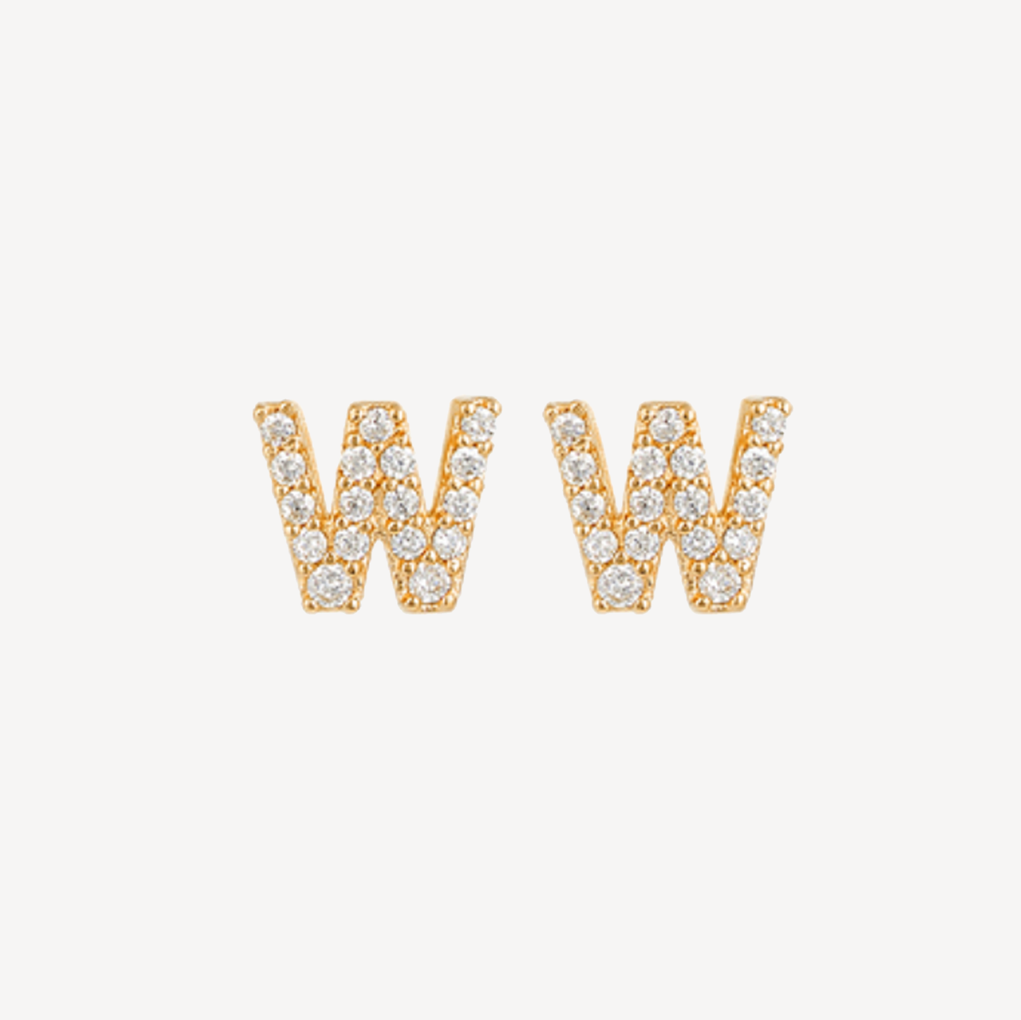 Mini Pave Initial Studs