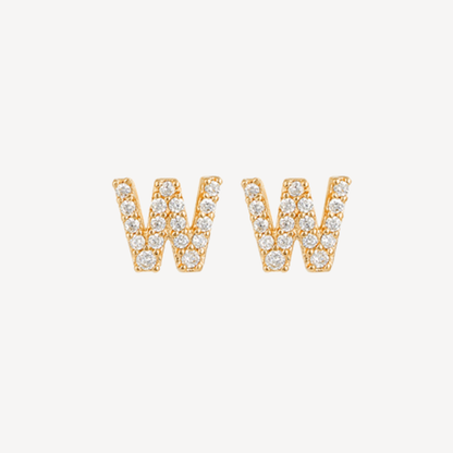 Mini Pave Initial Studs