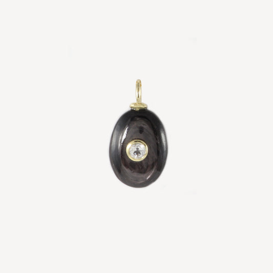 Small Cherie Black Mother of Pearl Pendant  (No Chain)