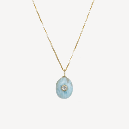 Cherie Mini Larimar Pendant Necklace