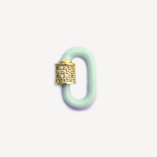 Mint Carabiner with Pave
