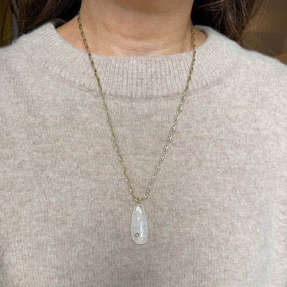 Millie Moonstone Pendant On Mariner Chain