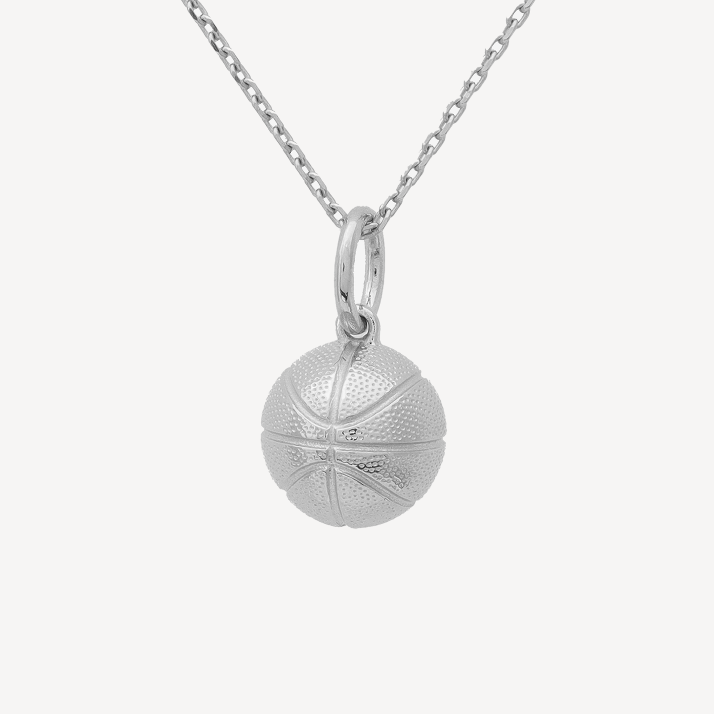 Silver Hoop Dreams Basketball Necklace